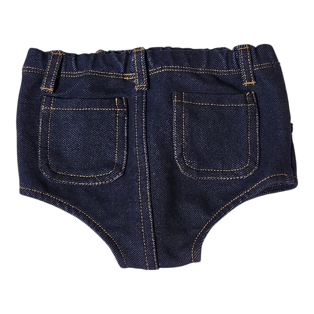 Vintage Babyrageous Babies R Us 3 Mnth Diaper Cover Bloomers Denim Look Pockets